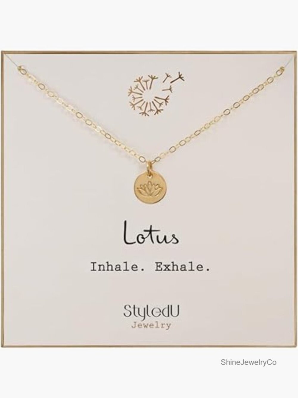 14K Gold Filled Tiny Lotus Flower Pendant Necklace 18 Inch Chain